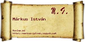 Márkus István névjegykártya